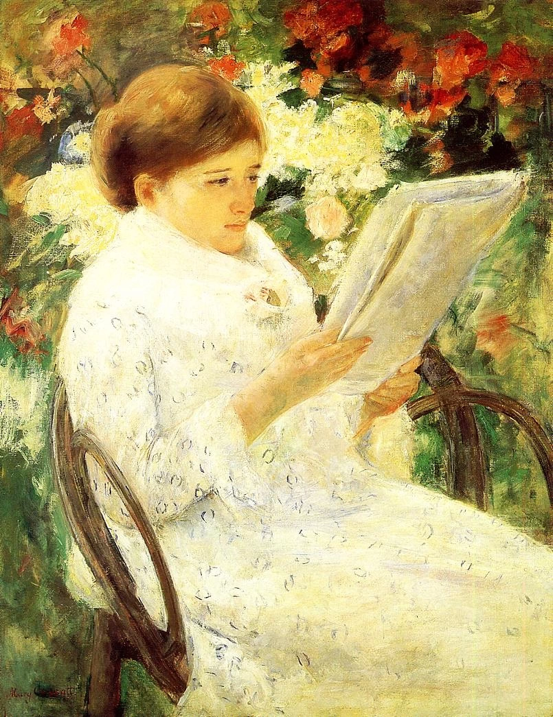 Mary Cassatt - Donna che legge in un giardino